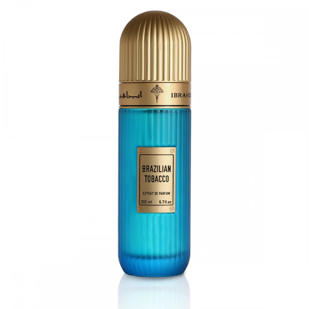 Brazilian Tobacco by Ibrahim Al Qurashi Eau de Parfum 100ml unisex fragrance with bergamot, lavender, Brazilian tobacco, oud wood, cherry, leather, patchouli, and vetiver.