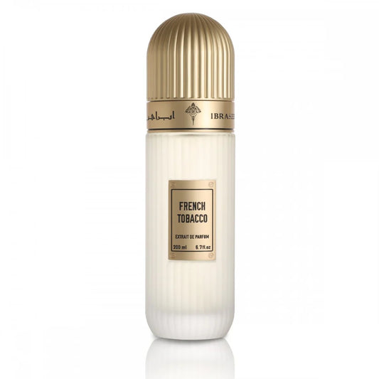 French Tobacco by Ibrahim Al Qurashi Eau de Parfum 100ml unisex fragrance with blood orange, green apple, French tobacco, neroli, cinnamon, ginger, and woody notes.