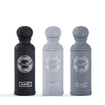 Graphite by Gissah Fragrances 3×50ml Luxury Unisex Perfume Set