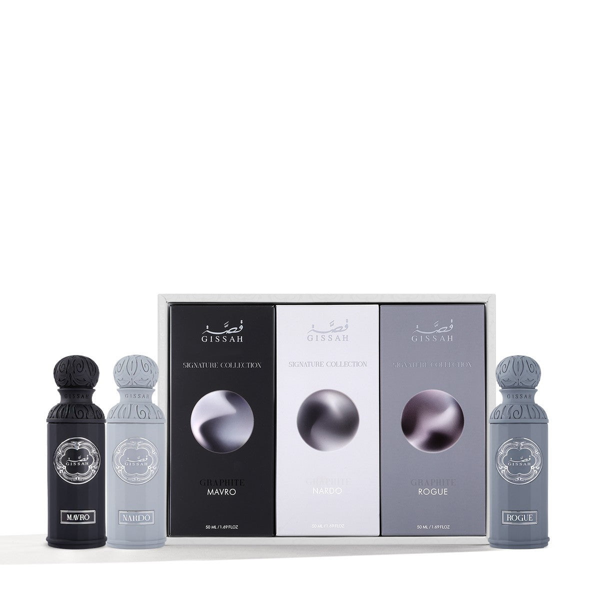 Graphite by Gissah Fragrances 3×50ml Luxury Unisex Perfume Set