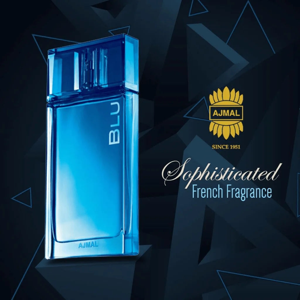 Blu by Ajmal Eau de Parfum 90ml – Men's Fresh Aquatic Fragrance