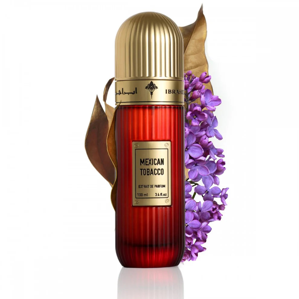 Mexican Tobacco by Ibrahim Al Qurashi Eau de Parfum 100ml unisex fragrance with cedarwood, dark chocolate, cinnamon, amber, Mexican tobacco, and rose.