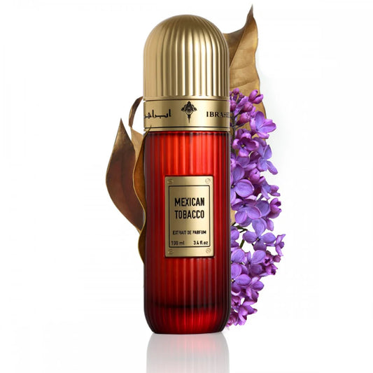 Mexican Tobacco by Ibrahim Al Qurashi Eau de Parfum 100ml unisex fragrance with cedarwood, dark chocolate, cinnamon, amber, Mexican tobacco, and rose.