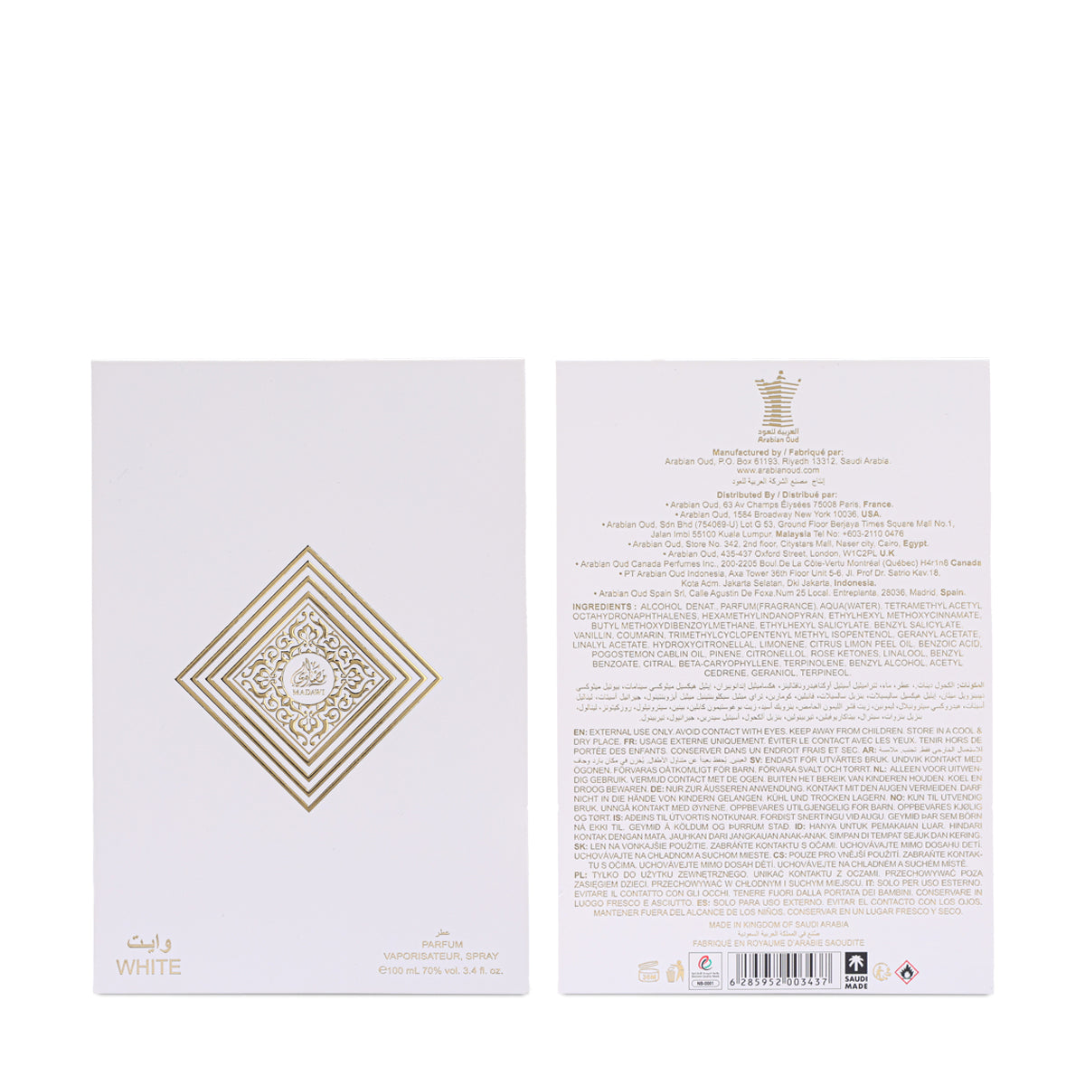 Madawi White by Arabian Oud Eau de Parfum 100ml Spray – Unisex
