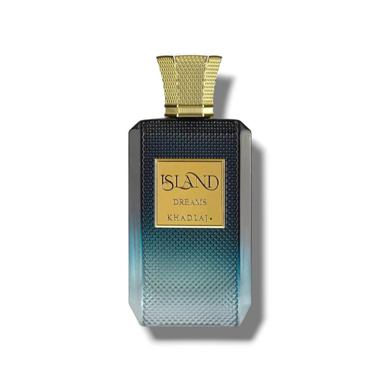 Island Dreams by Khadlaj Eau de Parfum 100ml unisex fragrance with ginger, bergamot, grapefruit, musk, and ambroxan.