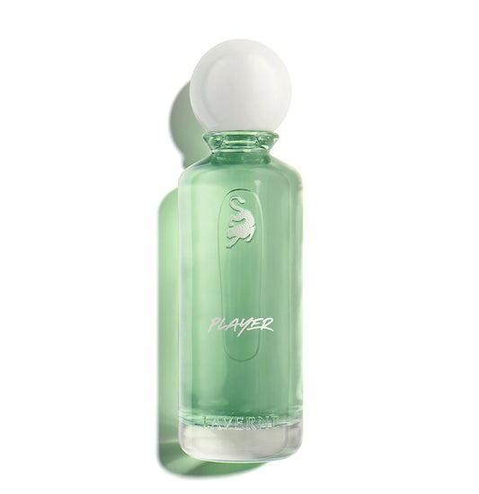 Player by Laverne Eau de Parfum 200ml for Men with bergamot, cardamom, patchouli, vetiver, amber, and tonka bean.