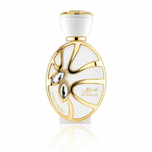 Sawaar Vanille Blanc by Khadlaj Eau de Parfum 100ml unisex fragrance with vanilla, floral notes, white musk, and light woods.