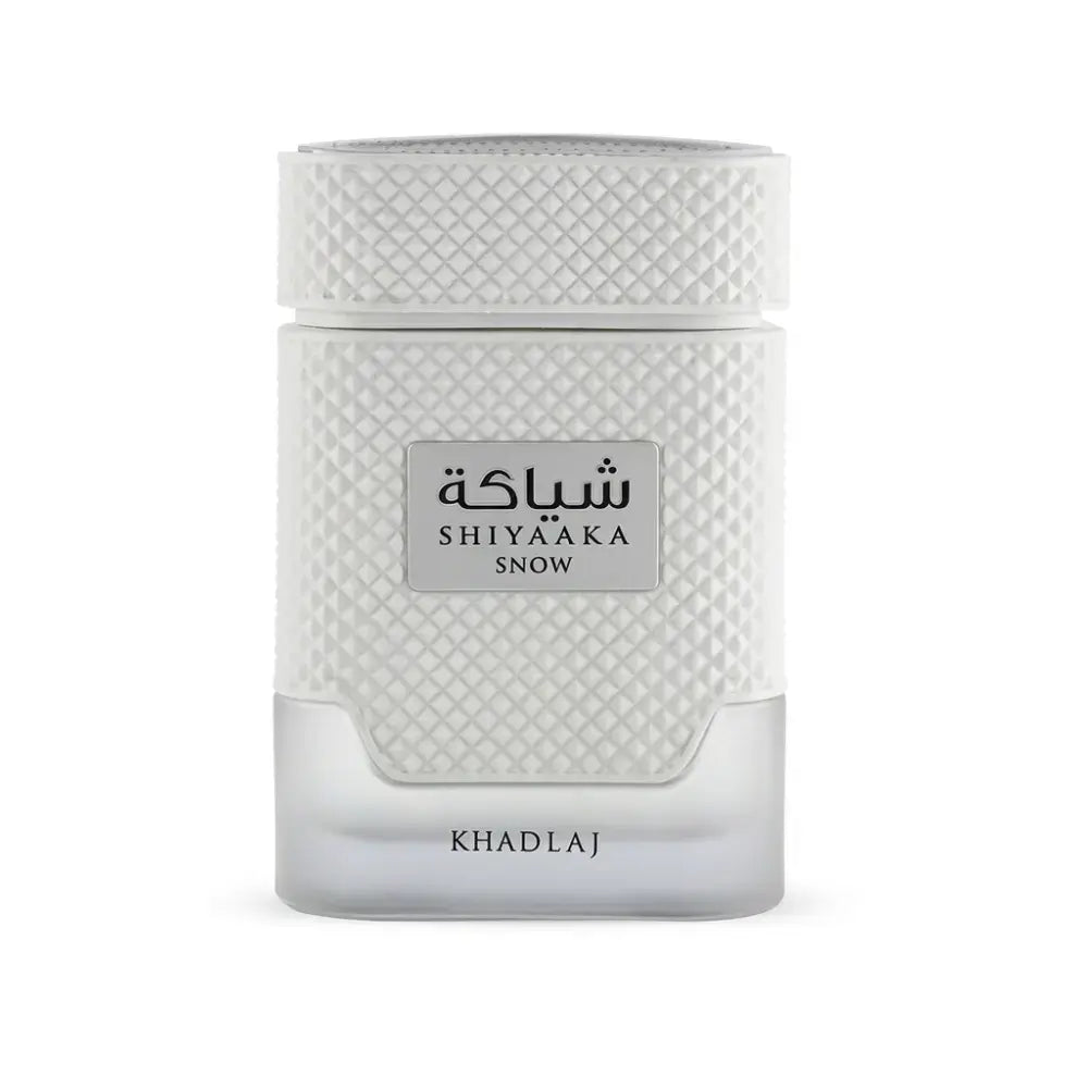 Shiyaaka Snow Blanc by Khadlaj Eau de Parfum 100ml unisex fragrance with vanilla, floral notes, white musk, and light woods.